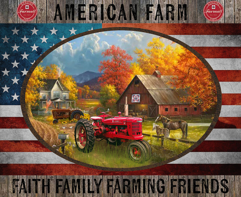 Farmall tractor IH fall horse barn friends family farming faith American farm