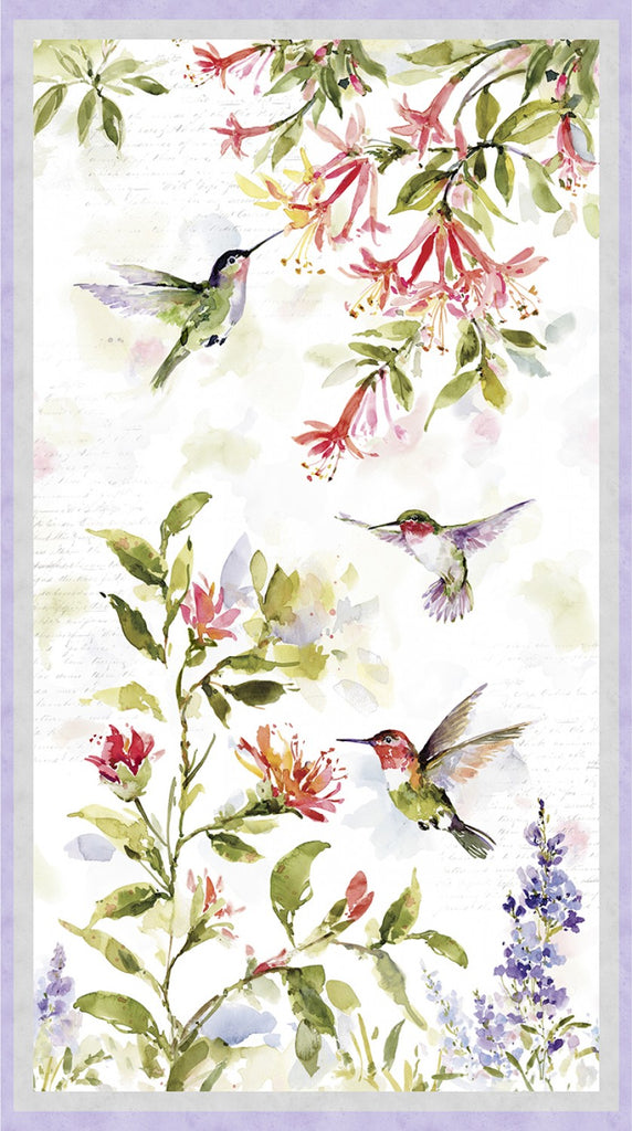 Hummingbird Floral Susan Winget Wilmington Prints  Panel