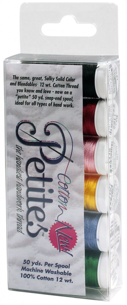 Petites 12wt Cotton Thread 6 Pack Best Selling Colors # 712-01  Sulky of America  Thread