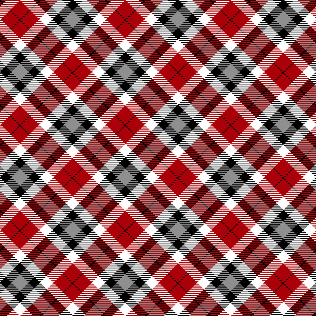 Snow Crew  Barb Tourtillotte Collection Henry Glass Multi Small Even Plaid  Red  Black  White