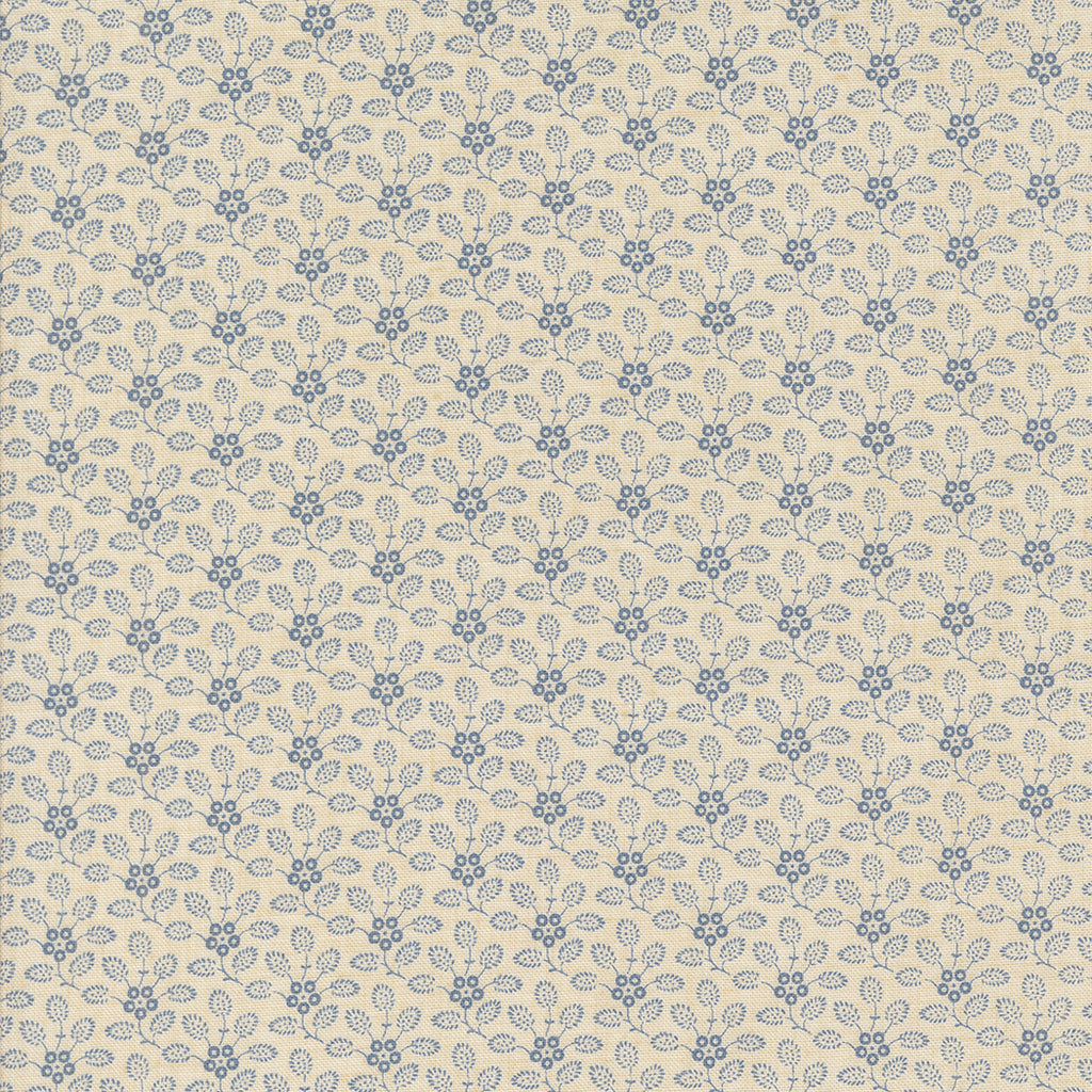 Sacre Bleu -Pearl  French Blue- Moda - French General - Petunia Blenfders Floral -  Reproduction - Natural - Light Blue