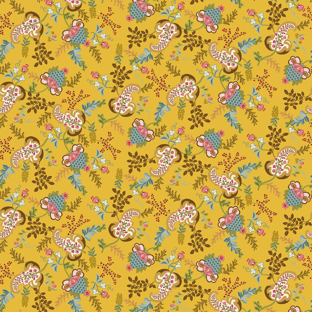 Love Struck - Henry Glass - Kim Diehl - Fancy Floral - Yellow - Pink - Green - Brown