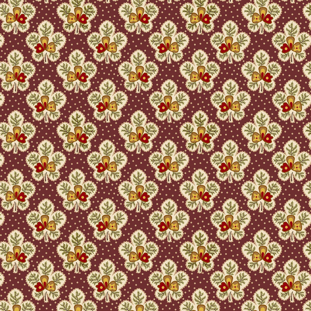 Love Struck - Henry Glass - Kim Diehl -Plum Leafy Blossoms - Purple - Gold - Red - Tan