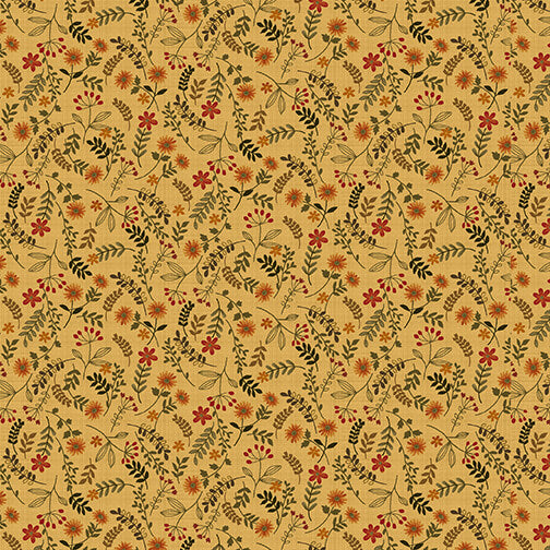 Cavalier Crows Wildflower Calico Gold 2811-33
