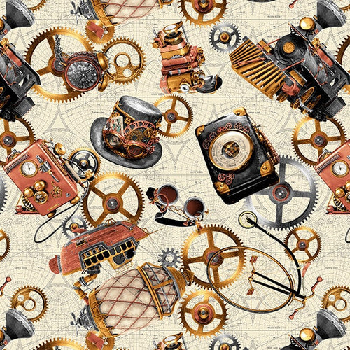 Steampunk Motifs Time Travel 3020-41 by blank quilting