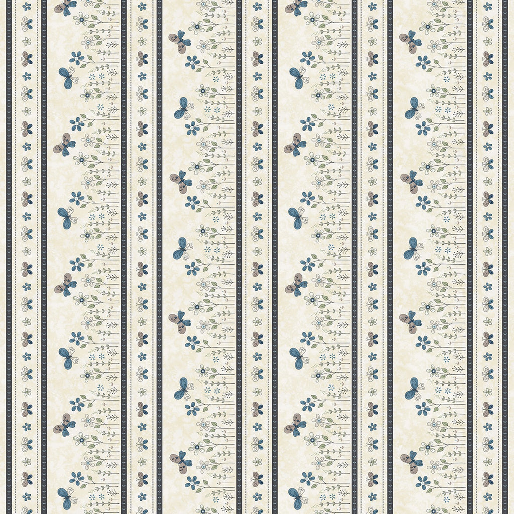 Cream Border Stripe # 3151-33 From Henry Glass By Pan, Gail