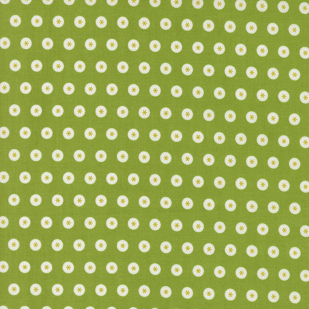 Raspberry Summer   Sherri & Chelsi - Moda Fabrics - Fresh Grass- Dots - Green  -  White