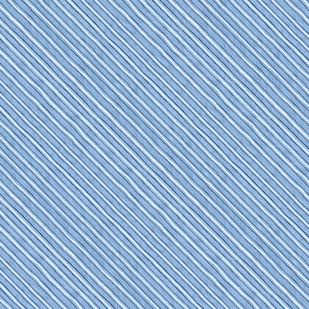 Frosty Frolic Susan Winget Wilmington Prints Blue Diagonal Stripe  Blue 