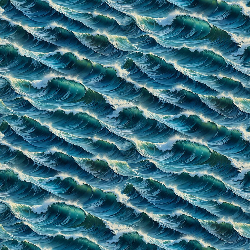 Wilderness Song - Blank Quilting - Marilyn Lee - Water - Waves- Blue - Green 