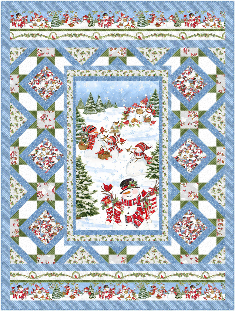 Frosty Frolic quilt kit, wilmington Prints, snowman