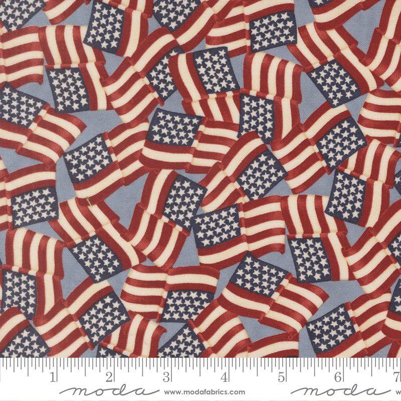 America 250 Years - Steel Blue - 56180 16 - Moda -flags - Patriotic - Americana