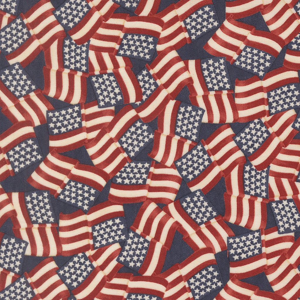 America 250 Years - Steel Blue - 56180 14 - Moda -flags - Patriotic - Americana