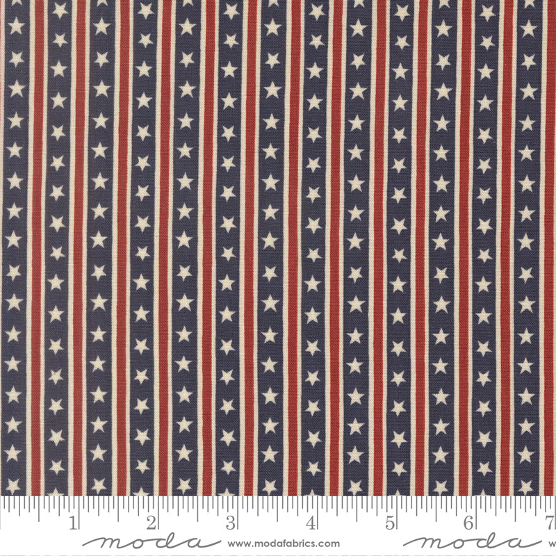 America 250 Years - Loyalty Blue - 56184 24 - Moda - Stars In Stripes Stripes
