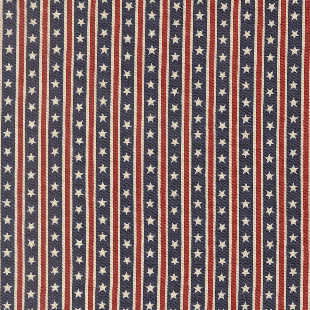America 250 Years - Loyalty Blue - 56184 24 - Moda - Stars In Stripes Stripes