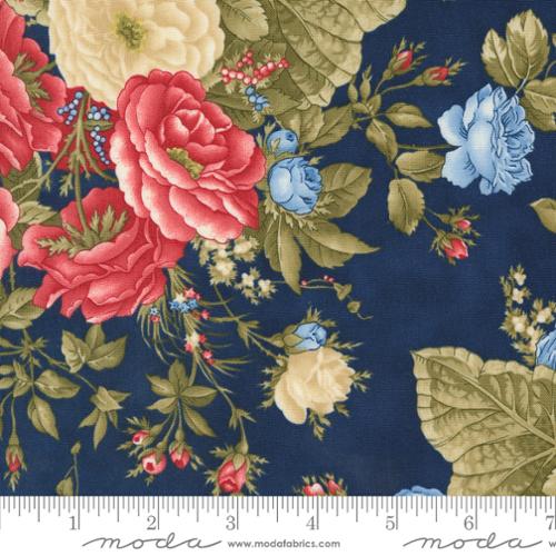 Grand Haven  Minnick & Simpson  Moda  Grand Haven Navy Floral  Blue Pink Green Navy