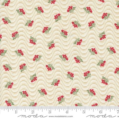 Grand Haven  Minnick & Simpson  Moda  Grand Haven Cream  Flowers and waves  Red Green Cream