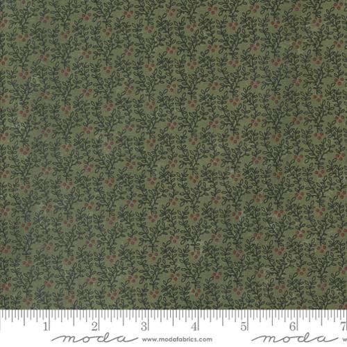 Daisy Lane Leaf  Kansas Trouble Quilters  Moda Fabrics  Green  Red