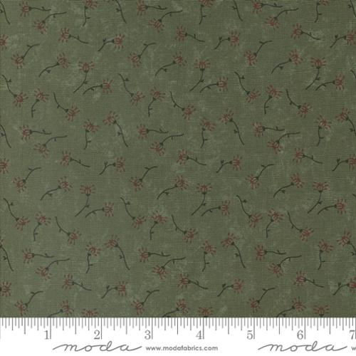 Daisy Lane Leaf  Kansas Trouble Quilters  Moda Fabrics  Green  Red  