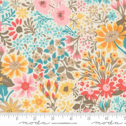 Sunday Brunch -  Moda -  Basic Grey - Dutch Baby Floral - Green -  Pink -  Blue -Yellow  White - Craft Town Fabrics