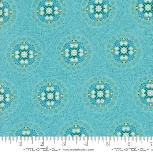 Sunday Brunch -  Moda -  Basic Grey -Geometrics  Blender Medallion  - Blue
Green -White - Craft Town Fabrics