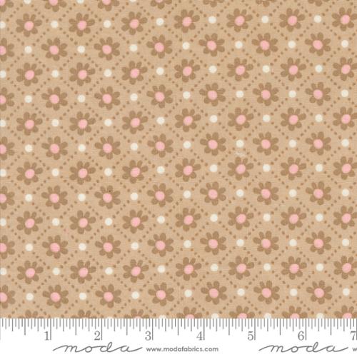 Sunday Brunch -  Moda -  Basic Grey -Pastry Small Floral Check - Pink - Tan -
-White - Craft Town Fabrics