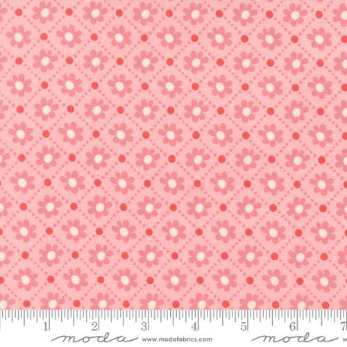 Sunday Brunch -  Moda -  Basic Grey -Pastry Small Floral Check - Pink -
-White - Craft Town Fabrics