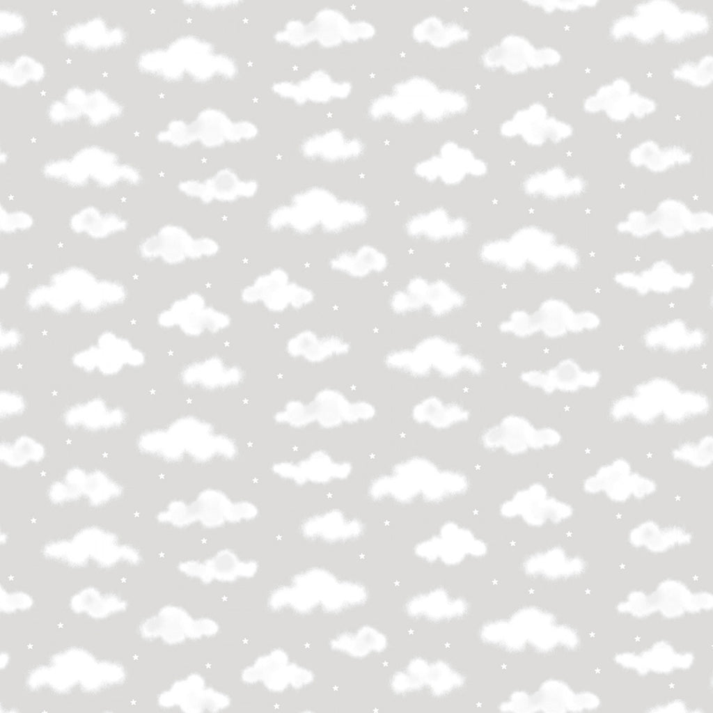 Moonlit Dreams - Victoria Hutto - Studio E - Pearl Allover Clouds- Gray- White