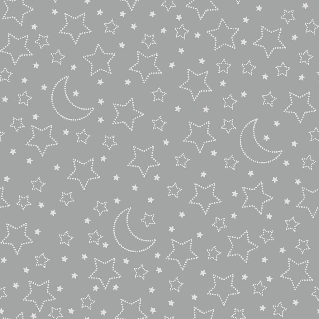 Moonlit Dreams - Victoria Hutto - Studio E -Grey Stars and Moons - Gray- White