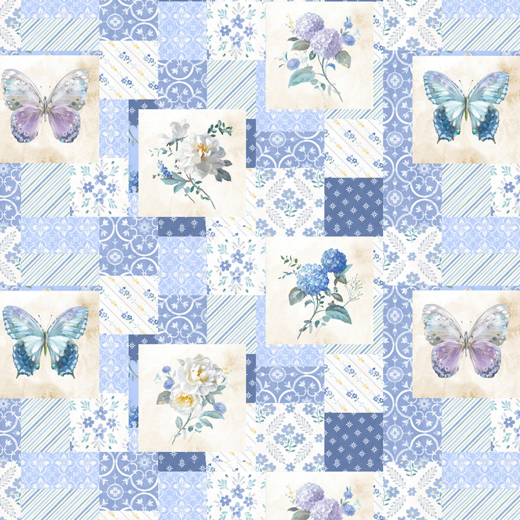 Morning Blooms -Butterfly - Dragonfly - Floral - Patchwork