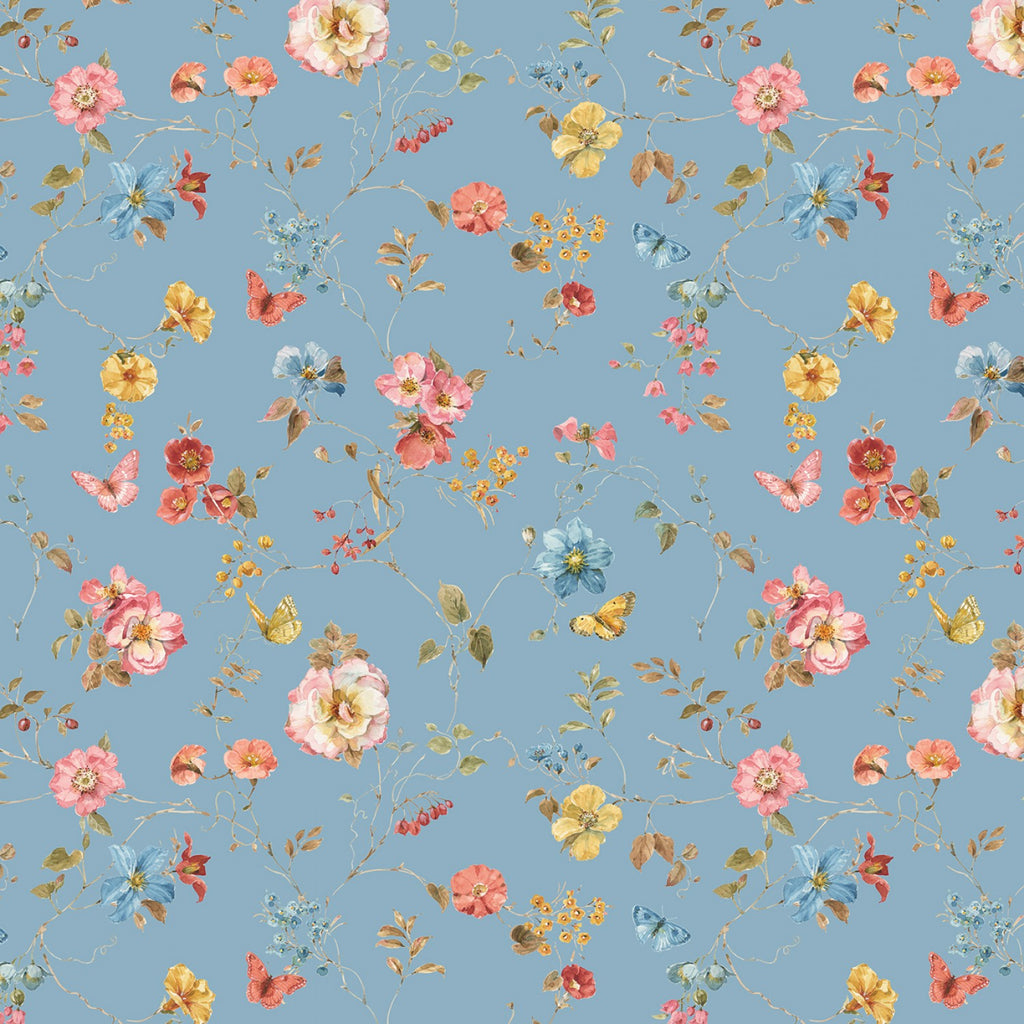 Countryside  Riley Blake Designs Lisa Audit Countryside Floral Blue  Pink Yellow Blue Cream Green