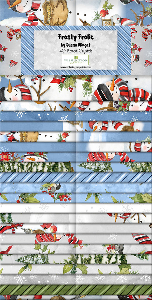 Frosty Frolic Susan Winget Wilmington Prints  2 1/2"  Strips  Jelly Roll White Red Green Blue Black