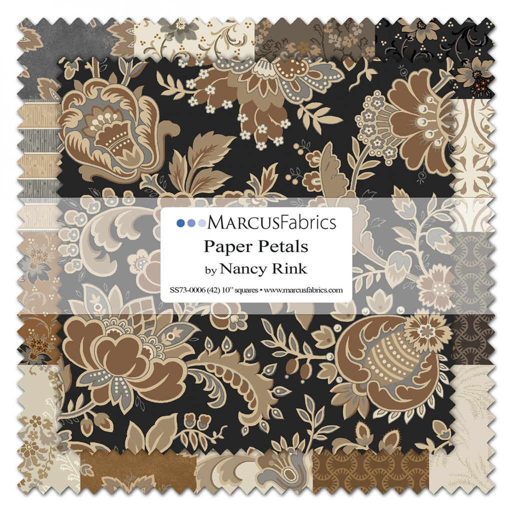 Paper Petals  Marcus Fabrics  Nancy Rink  10 in.  Squares  Layer Cake