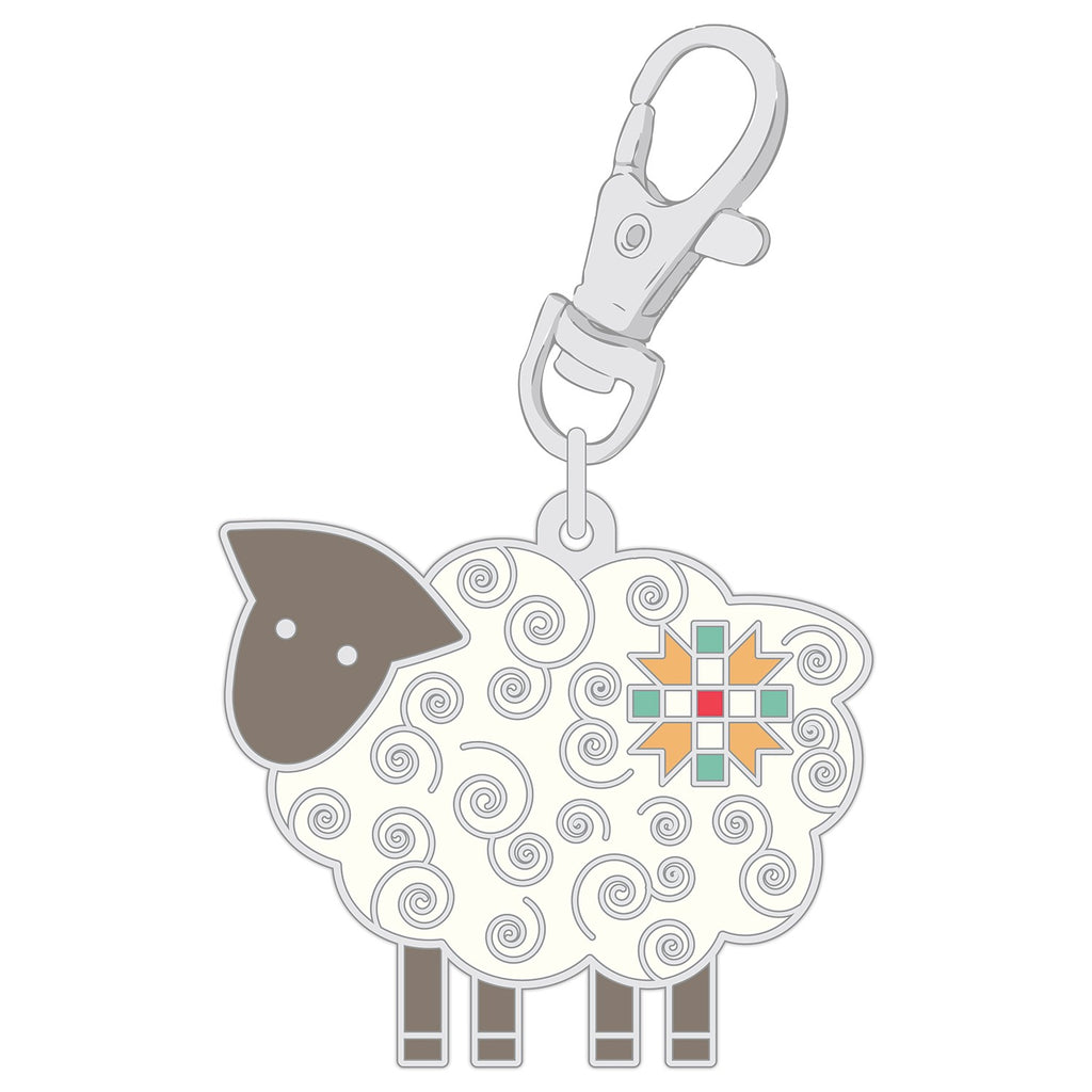 Lori Holt  Enamel Charm Happy Sheep  Keychain  Charm