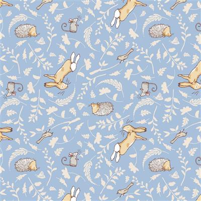 Guess How Much I Love You - Clothworks- Craft Town Fabrics - Forest Friends - Denim- Y4245-88