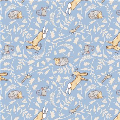 Guess How Much I Love You - Clothworks - Craft Town Fabrics - Forest Friends - Y4252-88 - Denim - Blue