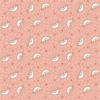 Guess How Much I Love You - Clothworks - Craft Town Fabrics - Bunny Moons - Y4253-39 - Coral