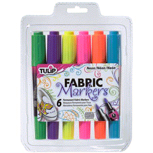 Tulip Fabric Markers 6 PK Neon by Tulip