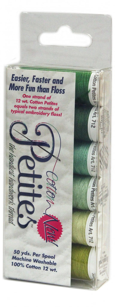 Petites 12wt Cotton Thread 6 Pack Greens # 712-08  Sulky of America  Thread