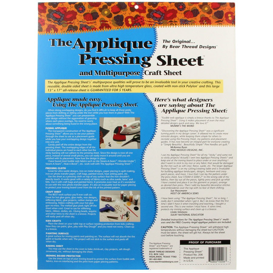 The Applique Pressing Sheet BTD206 Sku 232