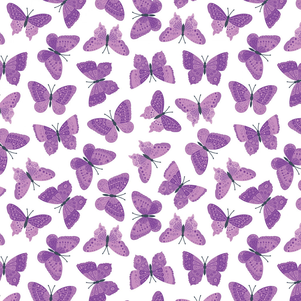 c13223r-White, STRENGTH IN Lavender, Riley Blake Designs, Courage, Faith, Butterfly