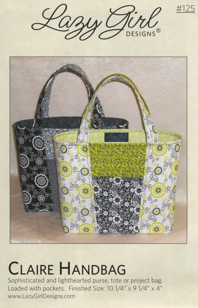 Claire Handbag Pattern  Lazy Girl Designs  Handbag  Purse  Joan Hawley