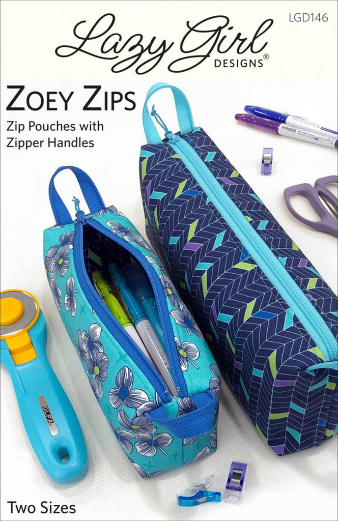 Zoey Zips Pattern   Pouch   Bag  Tote  Lazy Girl Designs  Joan Hawley